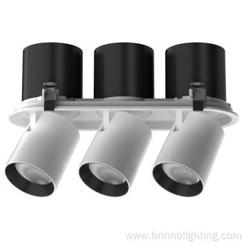 3*12w triple head recessed stretch adjustable spot light